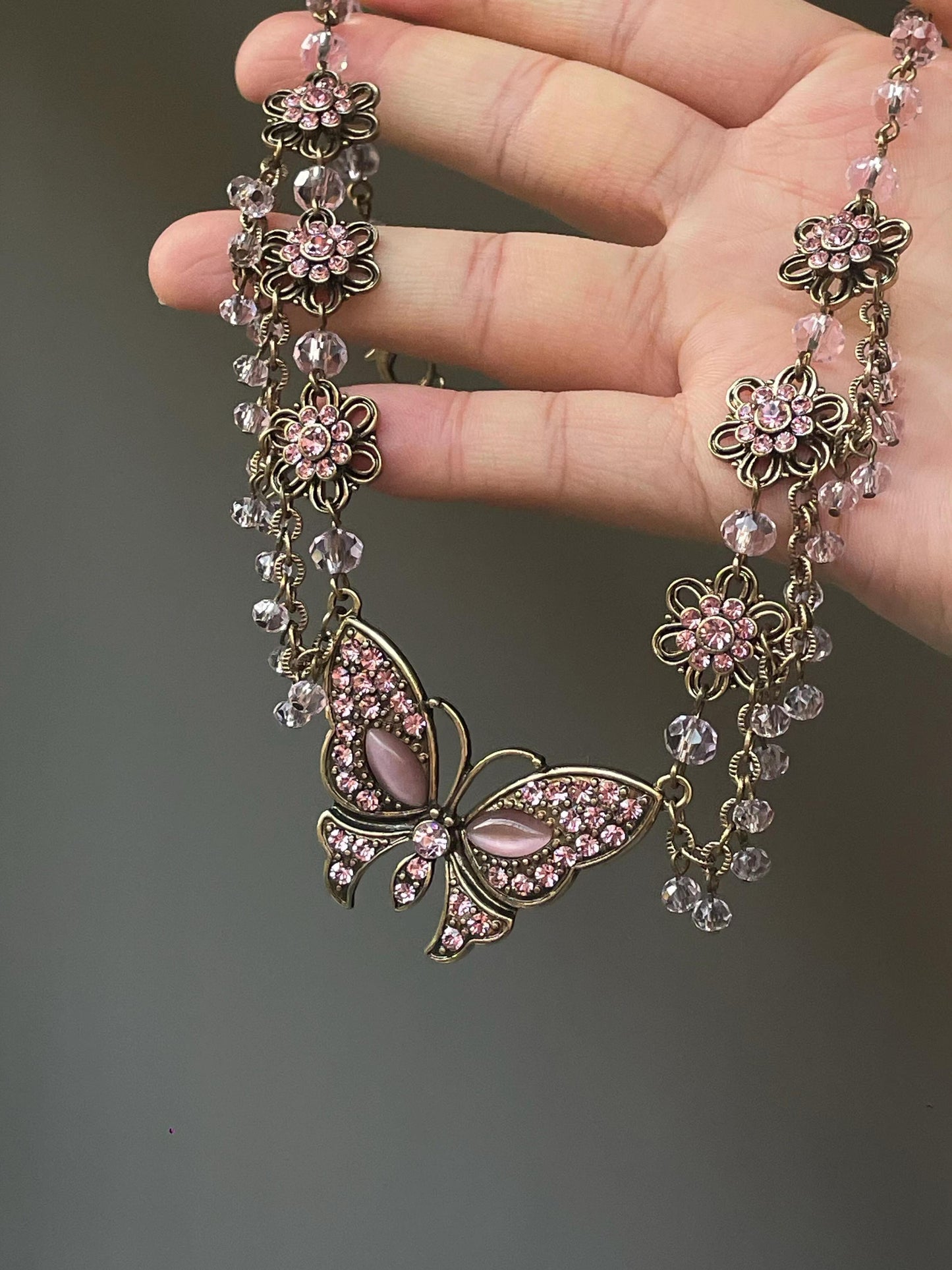 Ancient exquisite butterfly necklace