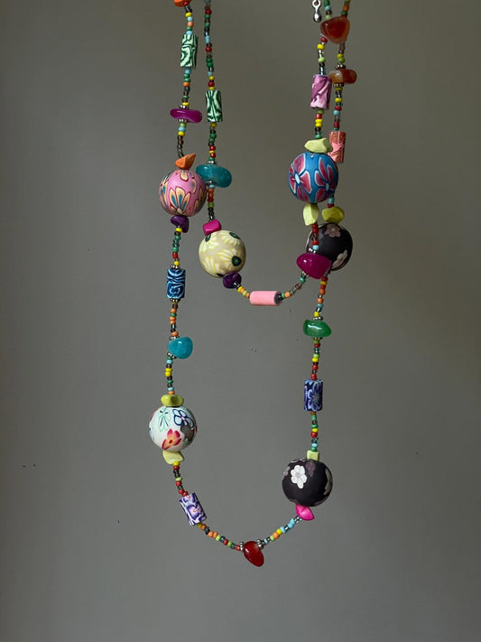 Colorful puzzle necklace